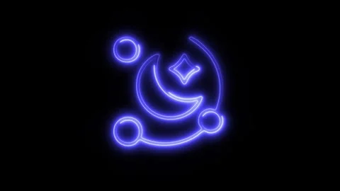 Glowing Night Icon in HD Video Neon Animation 動画素材 304554950