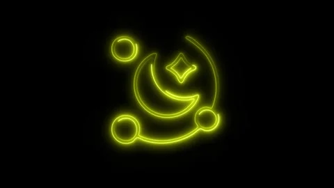 Glowing Night Icon in HD Video Neon Animation 库存影片 304554954