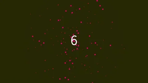 Glowing nine particle animation on dark background for abstract sequence coun Stock Footage 342094199