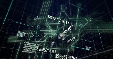Glowing node cluster pulsing and connecting in holographic map, with wireframe Stock Illustration