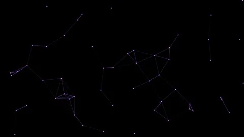 Glowing node network web connecting on black background 4K Stock Footage 337120674