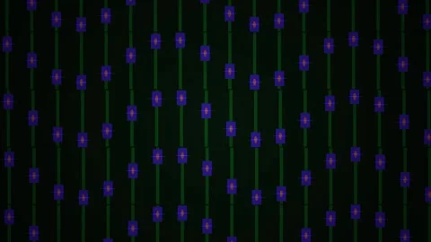 Glowing Nodes in an Abstract Grid on Green Vertical Lines for Tech Designs 스톡 동영상 343705627