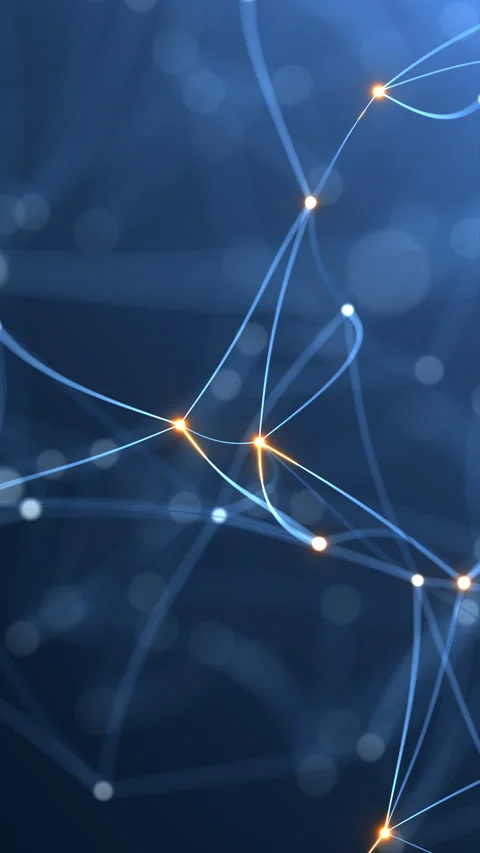 Glowing nodes and lines symbolizing digital connections and data flow. Stock Footage 313288892