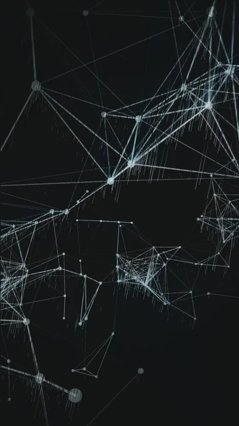 Glowing nodes form abstract network on black. Stock Footage 318223684