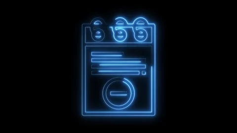 Glowing notebook icon animation on black background with data and minus sign Stock Footage 322973475