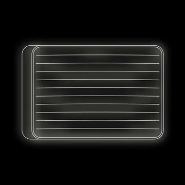 Glowing notebook line art icon on black background Stock Illustration