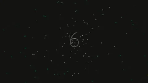 Glowing numeral nine appearing on a dark cosmic background with floating pa.. Stock Footage 342206001
