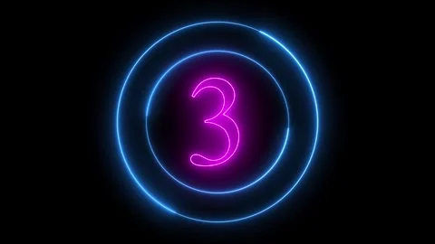 Glowing numeric symbol inside circular abstract frame. Digital number four .. Stock Footage 330790968