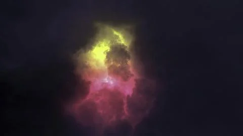 A glowing object floats against a dark backdrop, pulsing with color. Motion Stock Illustration