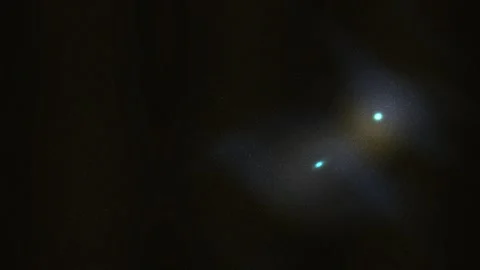Glowing objects in dark space. Stock Footage 335959798