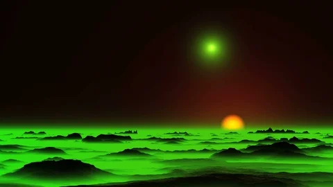 Glowing Objects (UFO) and Green Mist Stock Footage 92633394