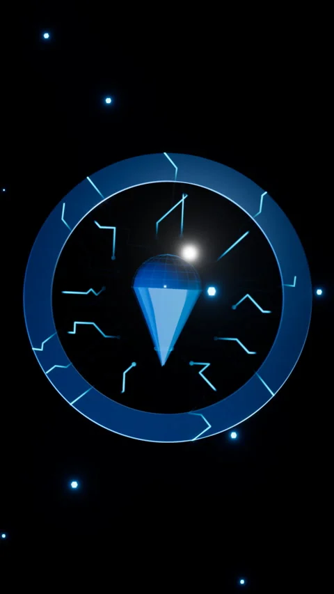 A glowing oceanic water token, Vertical 9:16 4K Stock Footage 337570177