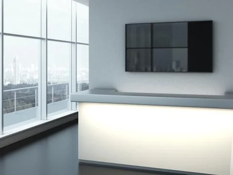 Glowing office reception イラスト素材