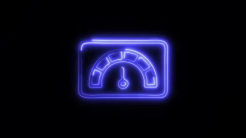 Glowing Optimization Icon and Symbol in HD Video Neon Stock Footage 304558556