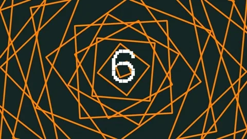 Glowing orange abstract geometric pattern lines on black background loop. Stock Footage 342092493