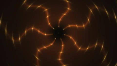 Glowing Orange Abstract Light Rings Seamless Loop Stock Footage 340656970