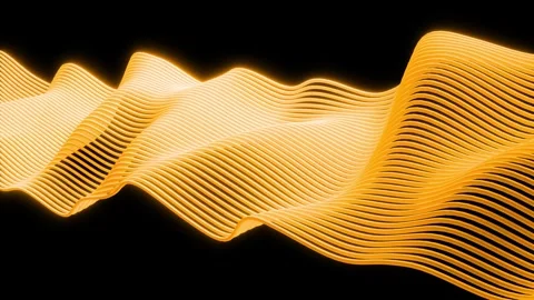 Glowing Orange Abstract Wave Lines on Black Background - 4K Loop Stock Footage 314474302
