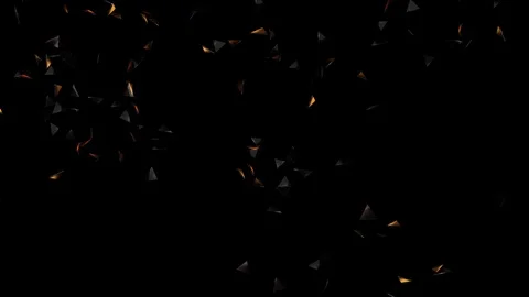Glowing orange and black triangles flowing and forming a dark side border Stock Footage 123423532