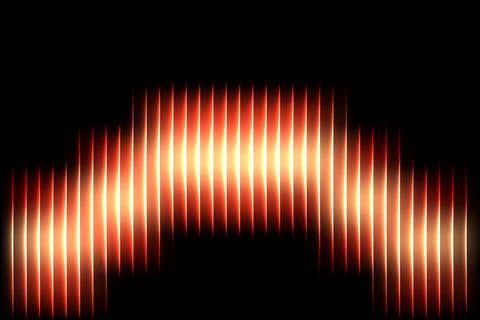Glowing orange and yellow vertical bars with sharp edges on black background Stock Illustration