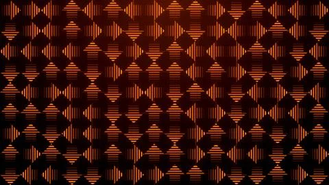 Glowing Orange Arrow Grid Pattern With Striped Gradient Lines Illustrazione stock
