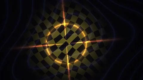 Glowing orange circle with cross and checkered pattern. Stock Footage 336239508