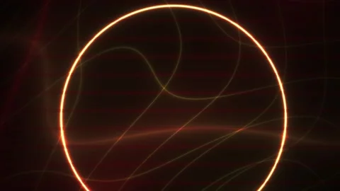 Glowing orange circle with lines. Stock Footage 340028706