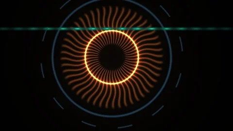 Glowing Orange Circle Technology Background. Stock Footage 340028632