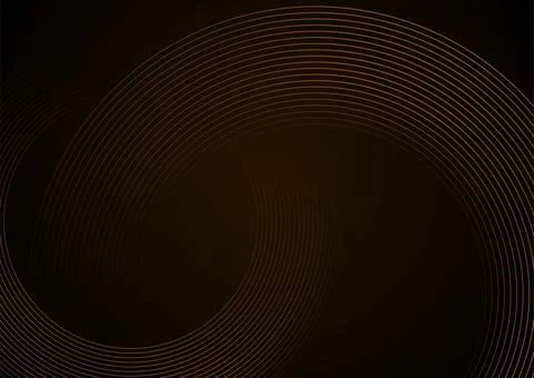 Glowing orange circular lines abstract geometric tech background Illustrazione stock
