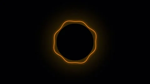 A glowing orange circular sound wave visualization isolated on black backgrou Stock Footage 338312029