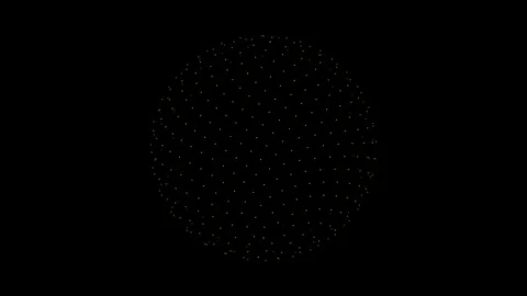 Glowing Orange Dot Swarm: Abstract Ellipse on Dark Background 库存影片 339181336