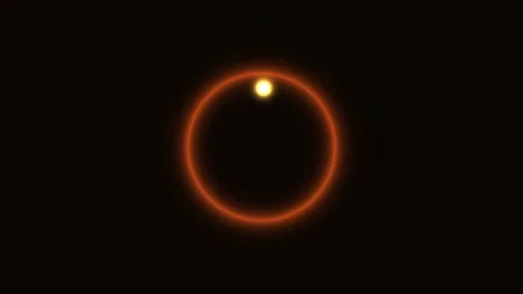 Glowing Orange Eclipse Ring Seamless Loop Stock Footage 340607567