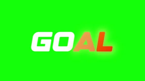 Glowing Orange Goal Text Motion Graphics Chroma Key Template Stock-Footage 337121687