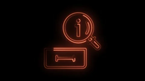 Glowing orange icon animation of information search and filter functionality on Stock Footage 322963314
