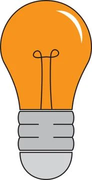 A glowing orange incandescent lamp with a thread inside. Stock Illustration