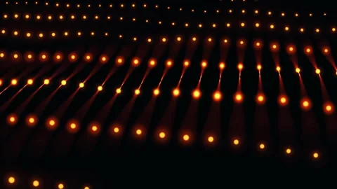 Glowing orange light beams move in dark abstract digital wave pattern Stock Footage 327506733