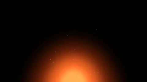 Glowing orange light on black background. 2d animation Stock Footage 344091999