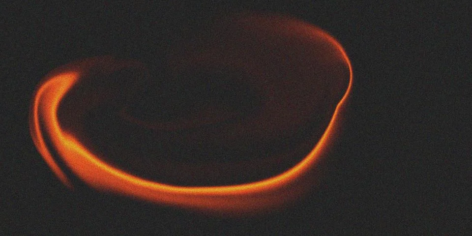 Glowing Orange Light Ring Abstract Dark Background Stock Illustration