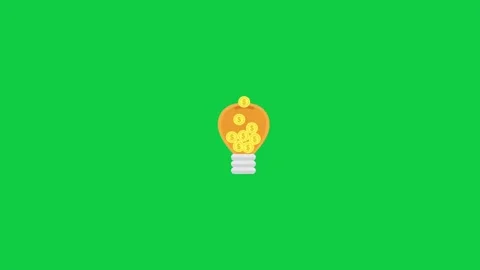 A glowing orange lightbulb on green background, innovation. Stock Footage 296634769