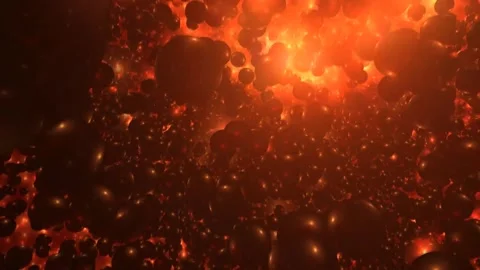 Glowing Orange Lights With Falling Cells Motion Background Stock Footage 274034405