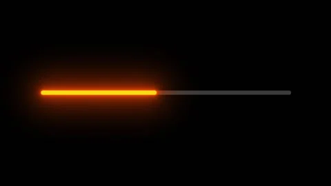 Glowing Orange Loading Bar Progress Indicators on Black Background Stock Footage 329045077