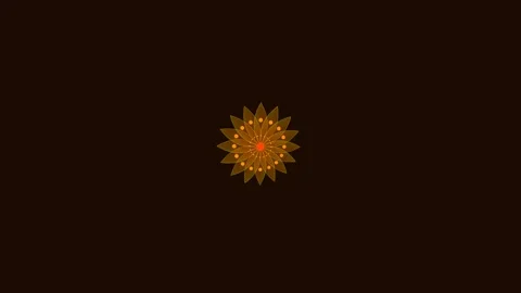 A glowing orange mandala pattern centered against a stark black background 스톡 동영상 338310240