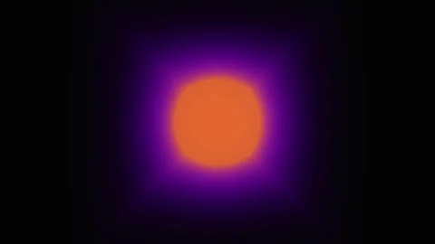Glowing Orange Orb Expanding with Purple Aura in Dark Void Cinematic Motion Video stock 341691453
