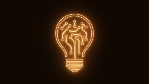 The glowing orange outline of a light bulb. Stock-Footage 303468321