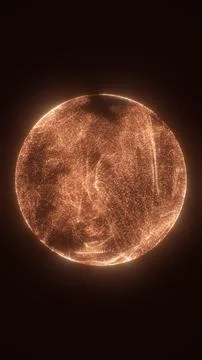 Glowing orange particle sphere abstract energy Иллюстрация