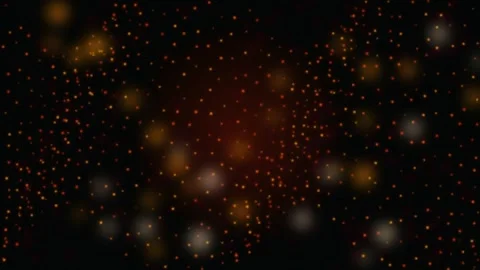 Glowing orange particles drift outward in a seamless loop Stock Footage 343114941