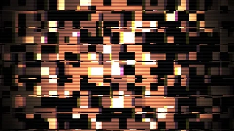 Glowing orange pixels on black background. Stock Footage 334528151