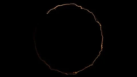 Glowing orange ring on black background 스톡 일러스트
