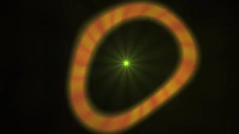 Glowing Orange Ring with Bright Yellow Center on Black Background. Stock Footage 337513307