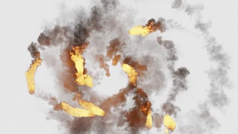 Glowing Orange Sparks Dance in Abstract Swirling Motion on Transparent Stock Footage 336228148