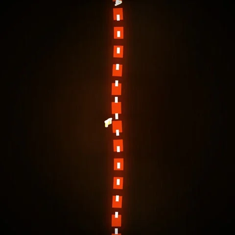 Glowing Orange Square Lights on Dark Background - Abstract Geometric Pattern Stock Footage 347260705